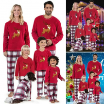 PUDCOCO Christmas Family Matching Pyjamas Set Xmas Santa Sleepwear Nightwear Outfits Gift