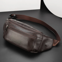 Men's Genuine Leather Chest Bags Crossbody Bag Luxury Design Durable Pockets Chest Bag Business Men's Handbag Shoulder Bag