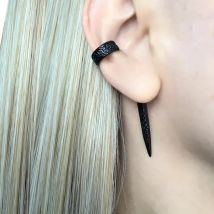 Steel Fun Jewelry Punk Sword Gothic Kinitial Piercing Earrings for Women&Men Goth Pattern Ear Jacket Cross Stud Earring Jewelry