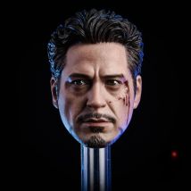 1/6 Scale Battle Damaged Tony Stark Head Sculpt DIY 12'' Hot Toys Action Figure Doll Model