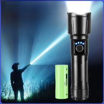 1000000LM Alloy High Power LED Flashlight 5000mAh Ultra Powerful Rechargeable Big Capacity Army Tactical Torch Outdoor Lantern
