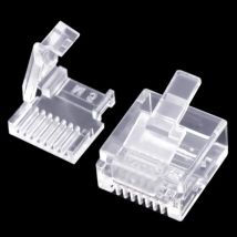 Cat6 UTP Short Body, Two Pieces, Flat Cable Rj45 Connector 8P8C Modular Network Ethernet Computer Plug Aperture 0.65mm 50pcs