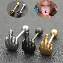 Starose 1pc 1.5x16mm Rod Retro Rose Sexy KISS Tongue Piercing Bar Ball Spider Tongue Rings Stainless Steel Barbell Body Jewelry