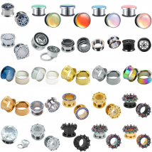 2PC 6-16MM Stainless Steel Ear Plugs & Tunnels for Men Women Punk Ear Gauges Screwed Earrings Ear Expander Body Piercing Jewelry