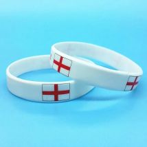 2pcs England Flag Silicone Bracelets Sports Wristbands National Flags Wrist Strap for Men Women Rubber Band Fashion Accessories