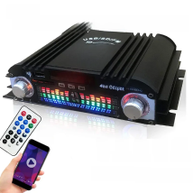 1600W Peak Power HiFi Sound Amplifier Digital 4 Channel Audio Amplifier Bluetooth Karaoke Player FM Radio Support Remote Control