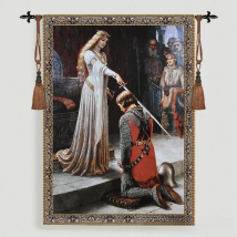 The Accolade Medieval Art Tapestry Wall hanging Jacquard Weave Gobelin Textile Decoration Aubusson Cotton 100% Size 140x100cm