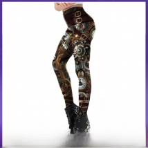[You're My Secret] Vintage Mechanical Gear Women Leggings Workout Pants 3D Printed Steampunk Slim Leggins Fitness Sexy Legins