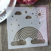 13cm Sun Cloud Rainbow DIY Layering Stencils Wall Painting Scrapbook Coloring Embossing Album Decorative Card Template
