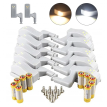 10pcs LED Motion Sensor Cabinet Light Wardrobe Door Inner Hinge Night Lamp with Battery for Cupboard Closet Bedroom Kitchen