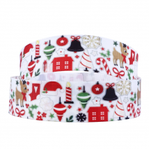5 Yards Multi Size Christmas Grosgrain Ribbon For Christmas Decorations Gift Wrapping DIY Crafts Hair Bows Material,5Yc1079