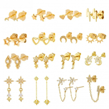 925 Sterling Silver Ear Needle Star/Heart Collection Stud Earrings Exquisite Cute Earrings for Women fashion jewelry Girl gifts