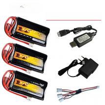 HJ 2S 7.4V 350mAh 30C Lipo Battery And Charger For AXIAL SCX24 90081 C10 1/24 Rc Car Models Accessories 7.4V Battery
