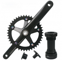 152mm 165mm 170mm 130BCD Bicycle Crankset Hollow Integrated Single Speed 5 Nail Folding Road Bike Crank set BB 44T Chainwheel