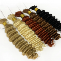 Pre-Colored Deep Wave Bulk Braiding Human Hair No Weft Remy Bulk Human Hair 14 To 28 Inch Bulk Hair Extension Crochet Braids