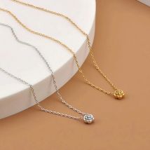 Lokaer Rose Pendant Necklace for Women Gold Plated Stainless Steel Flower Jewelry Perfect Anniversary & Wedding Gift N25029