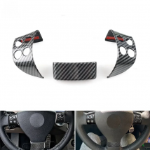 For VW Golf 5 MK5 Passat B6 Jetta MK5 Tiguan ABS Carbon Fiber Texture Interior Steering Wheel Panel Cover Trim Accessories Black