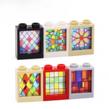 Marumine Block Glass Window 1x2x2 18PCS 60601 60592 Church Assemblage Buildiing Brick City Street Construction Model Accessories