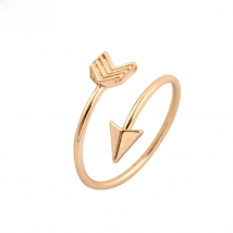 Jisensp Fashion Gold Color Brass Small Arrow Ring Cute Wedding Jewelry Rings for Women New Year Gift Adjustable Finger Ringen