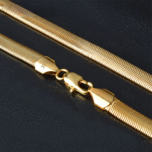 Aravant 925 Silver 18K Gold 6MM Snake Chain Necklace For Men Women Fashion Jewelry