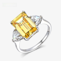 OEVAS 7 Carats High Carbon Diamond Sparkling Zircon Wedding Rings For Women Top Quality 100% 925 Sterling Silver Party Jewelry