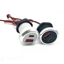 Desktop hidden integrated UsB charger9V/2A 5V/3A 1 USB 1 Type-C mini fastcharging car charger car powerembedded socket