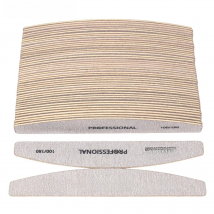 100pcs Wooden Sandpaper Nail File 100/180 Professional Manicure Buffer Grey Boat Pedicure Double-sided Wood Buffers Nail Supply