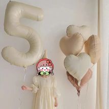 40inch Digital Foil Balloon Cream Caramel Chocolate Color Number 0-9 Balloons Baby Shower Birthday Party Wedding Decoration