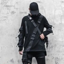 Unisex Techwear Men's clothes Harajuku Hoodie Sweatshirt Autumn Multi-pocket Cotton Pullover Hip Hop Streetwear hooded WB224