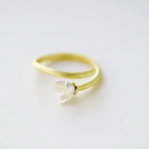 REETI 925 Sterling Silver Rings For Women magnolia flower  gold ring  Style Lady Prevent Allergy Sterling-silver-jewelry