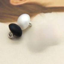20pcs Black Matte Oval Plastic Faux Pearl Metal Buttons For Clothing Shirt Dress Blouse Decorations Sewing Accessories Wholesale