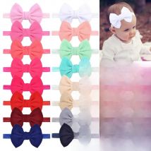 4.3 Inches Solid Color Handmade Bowknot Baby Girls Headband Fashion Bows Elastic Hairband Clothing Decoration Infant Accessories