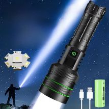 High Power Super Long Range LED Flashlight Type-C Charging Strong Light Tactical Torch Lamp Outdoor Portable Lantern Waterproof