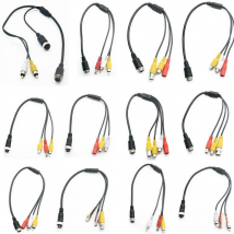 POISECAR  4Pin Rear View Camera Wires Aviation Head Male/Female to RCA/DC Female CCTV Camera AV Adapter Connector Cable