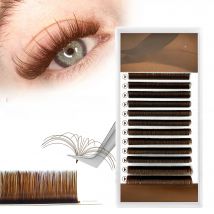 Abonnie Brown Colored Auto Fanning Lashes Easy Fan Eyelash Extensions Volume Cilios Blooming