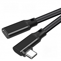 90 Degree Angle USB C Extension Cable Type C USB3.2 10Gbps 100W 5A Male to Female Fast Charging Extender Cord for MacBook Realme
