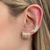 New Arrival Micro Pave Clear Cubic Zirconia Cz Cluster Earring Sparking Bling Gorgeous Women Wedding Engagement Gift Jewelry