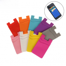 Adhesive Sticker Phone Back Cover ID Card Wallet Pocket Double-layer Silicone Mobile Phone Back Pocket Card Holder Case Pouch