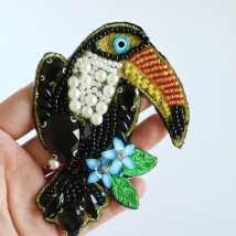 Fashion 3D Handmade Rhinestone beaded Patches for clothing Bird animals embroidery applique Parches  sequins patch