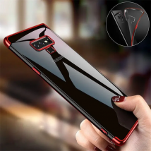 Plating Silicone Phone Case for Samsung Galaxy Note 10 20 Ultra S9 S10 Plus Soft TPU Transparent