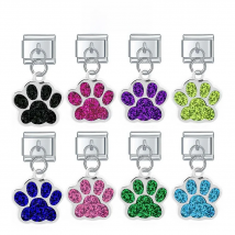 Hapiship New 9mm Width Original Daisy Pet Dog's Paw Santa Claus Italian Charm Fit Bracelet Stainless Steel Jewelry Making DJ359