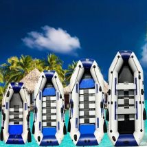 1.75-3.3m PVC Inflatable Kayak Fishing Boat with Slats Bottom for 1~6 Persons Canoeing Outdoor Water Sports Vacation Accessory