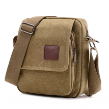 Men's Casual Style Canvas Shoulder Messenger Bag Multi-pocket with lid Handbag Crossbody Flap Bag For Man Business Sling Bag sac