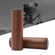 PCycling Bike Handlebar Grips PU Leather Ultra-Light Hand-Stitched Non-Slip for MTB Road Bike Cycling Parts