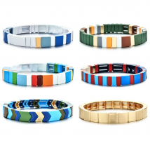 ZMZY New Fashion Boho Enamel Colour Unisex Stretch Bracelets Colorful Bangles for Women Bracelet Femme Gift DIY