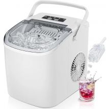 Piccola macchina per cubetti di ghiaccio in argento, 9 dadi in 6 minuti, 12 kg/24 ore, autopulente e portatile per cucina/ufficio/bar