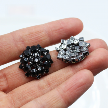 NEW 10Pcs 22MM All Black metal Rhinestone Buttons Shank Diamante Accessories DIY for Wedding Decoration Sewing Clothing Buttons