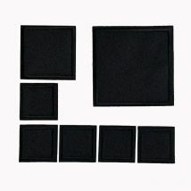 5Pcs Black Square Embroidered Patches For Clothes Iron on Patch Applique Sticker DIY Badges Apparel Accessories