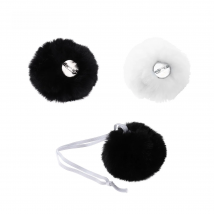 Cute Bunny Cosplay Props Plush Bunny Tail White Black Rabbit Tail Bunny Party Tail Ball Accessory for Halloween Party Costume