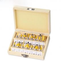 15pcs 1/4inch Router Bit Set Trimming Straight Milling Cutter for Wood Bits Tungsten Carbide Cutting Woodworking